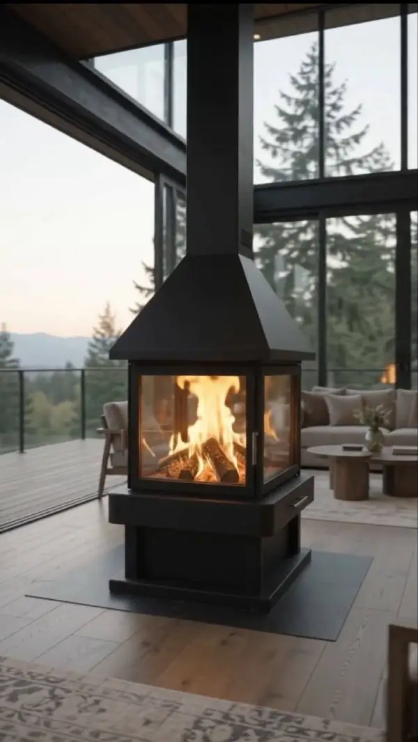 Cottage-style pyramid fireplace Cottage style pyramid fireplace